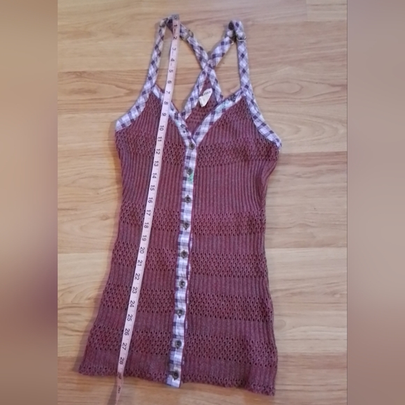Free People Plaid Trim Knit Tank - Picture 10 of 10